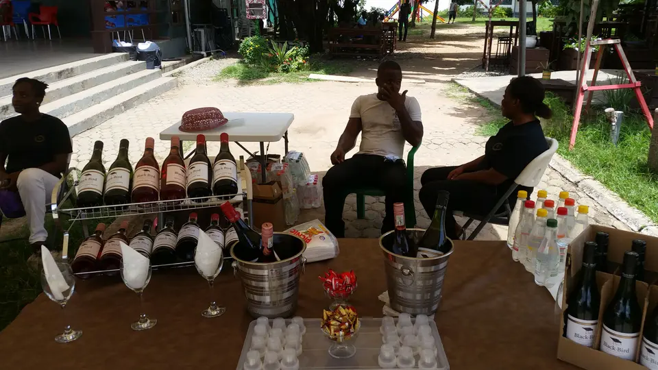 Wine and drinks set-up at an event