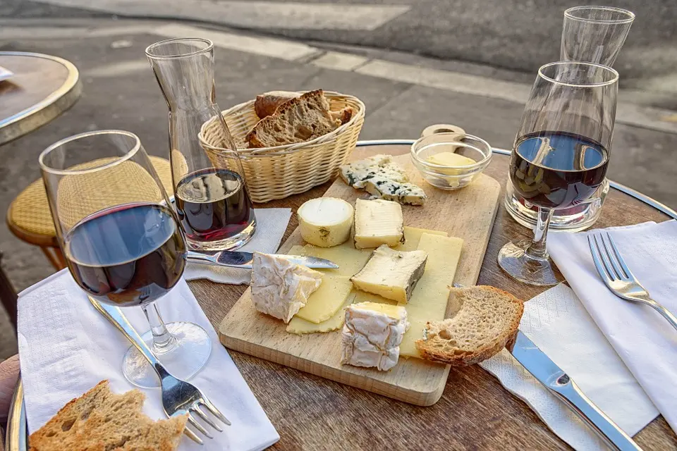 Wine and cheese board