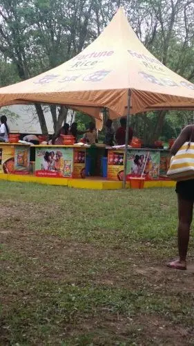Branded stand under a tent