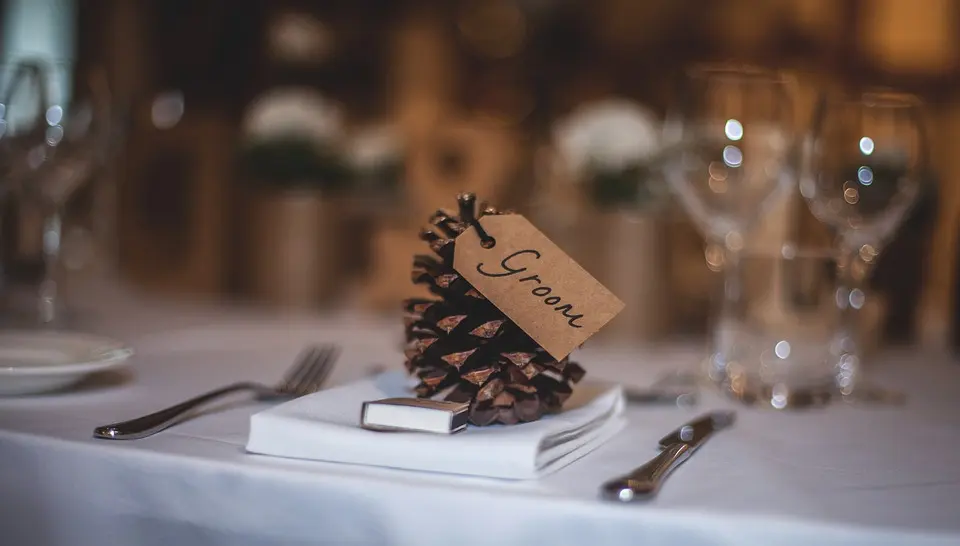 Place setting with a name card