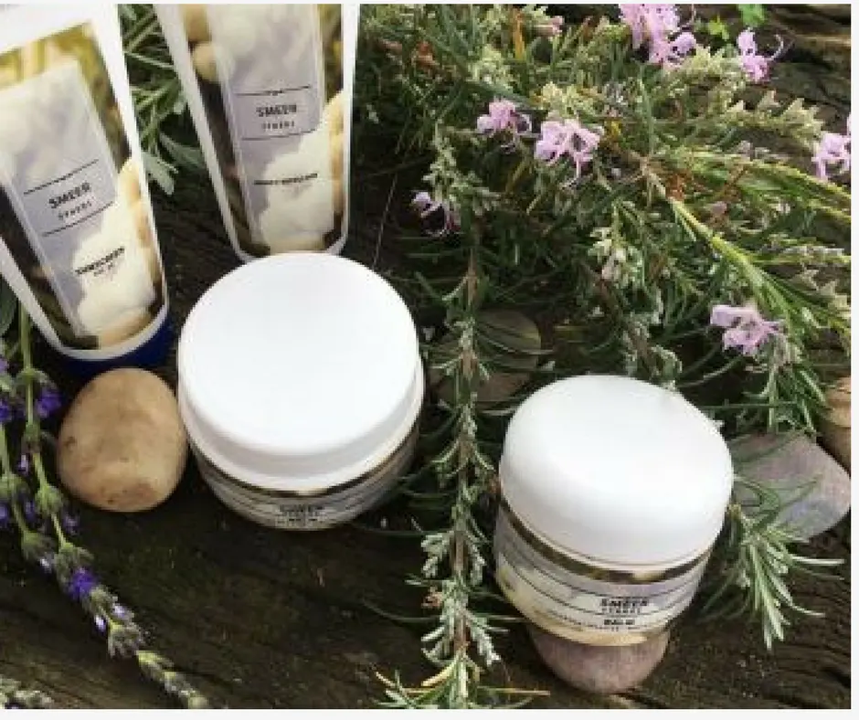 Jars of natural body cream
